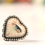 Handpainted Porcelain 'Eye' - Sterling Silver Ring