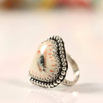 Handpainted Porcelain 'Eye' - Sterling Silver Ring