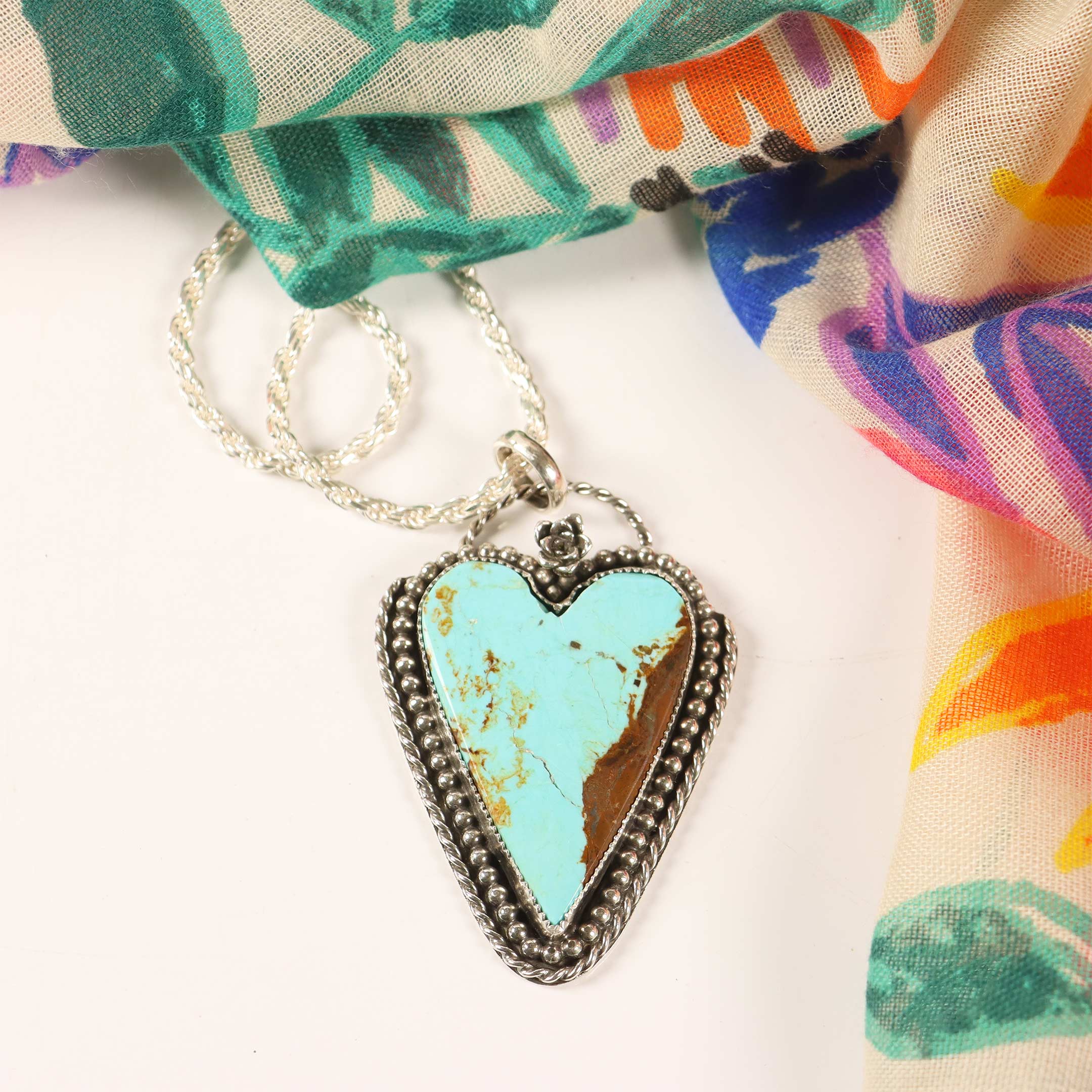 real turquoise heart pendant necklace