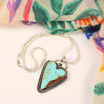 Heart-shaped turquoise pendant necklace