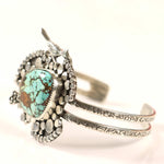 Sterling silver cuff bracelet with turquoise
