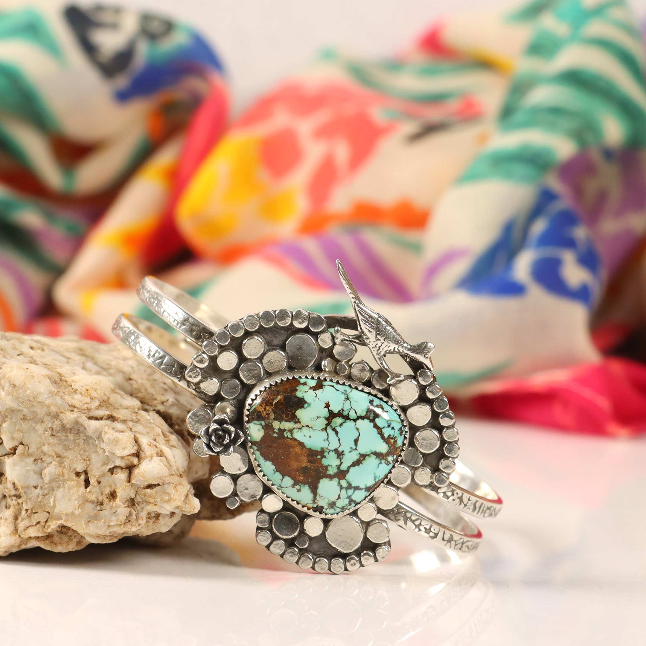 southwestern cuff bracelet in sterling silver