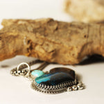 Shattuckite Heart & Number 8 Turquoise Pendant in Sterling Silver