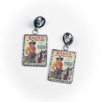 Fort Worth Rodeo Program Earrings, Vintage, Sterling Silver