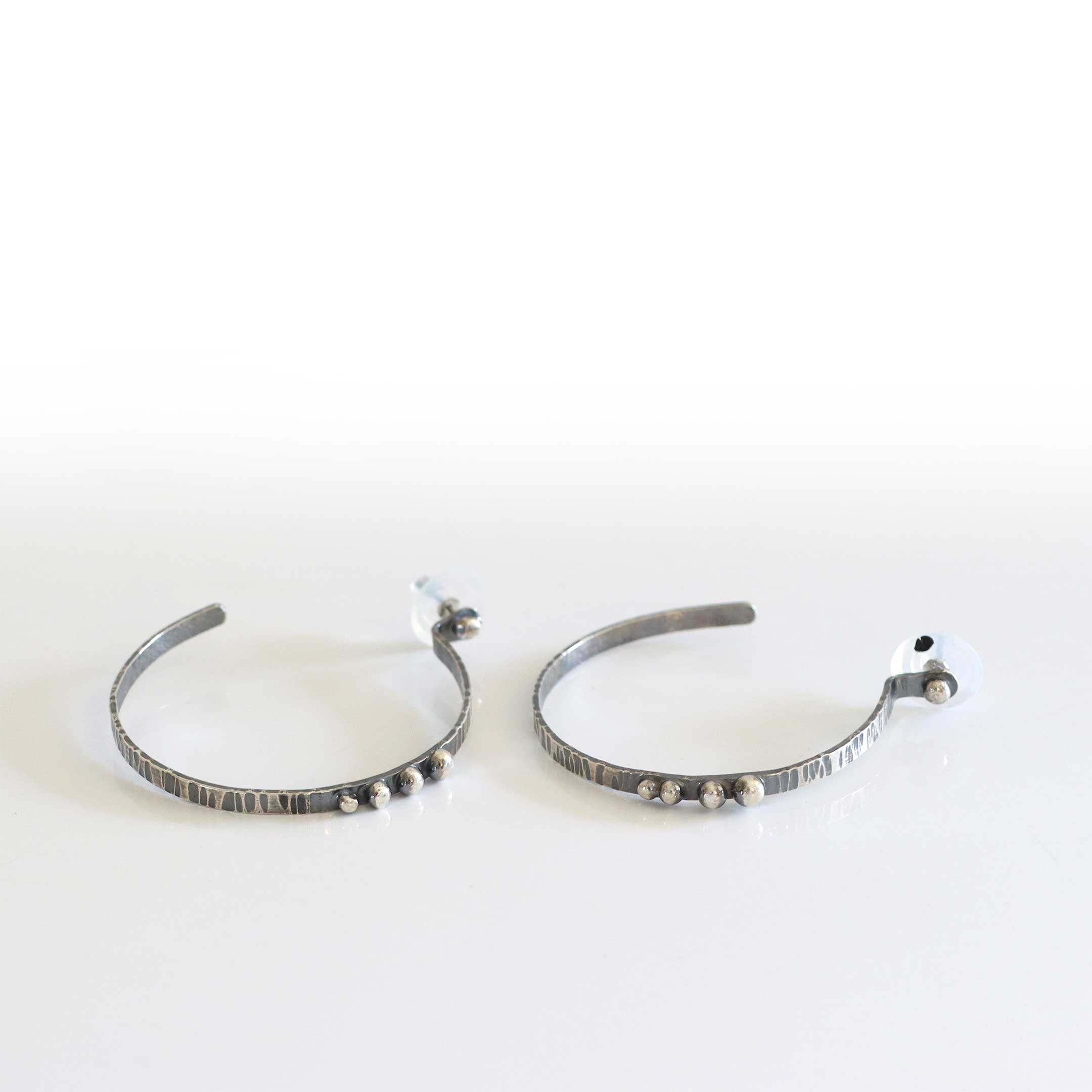 Hand Stamped Sterling Silver Hoops