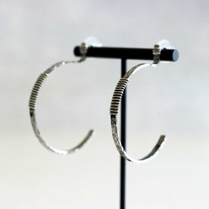 Sterling Silver Hoops with Wrapped Detail