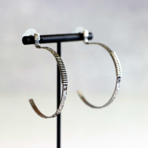 Sterling Silver Hoops with Wrapped Detail