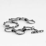 Sterling Silver Link Bracelet with Nailhead Detail