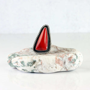 Sterling silver ring with Red Rosarita