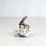 Sterling silver ring with Red Rosarita