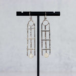 Sterling silver frame with moonstone earrings