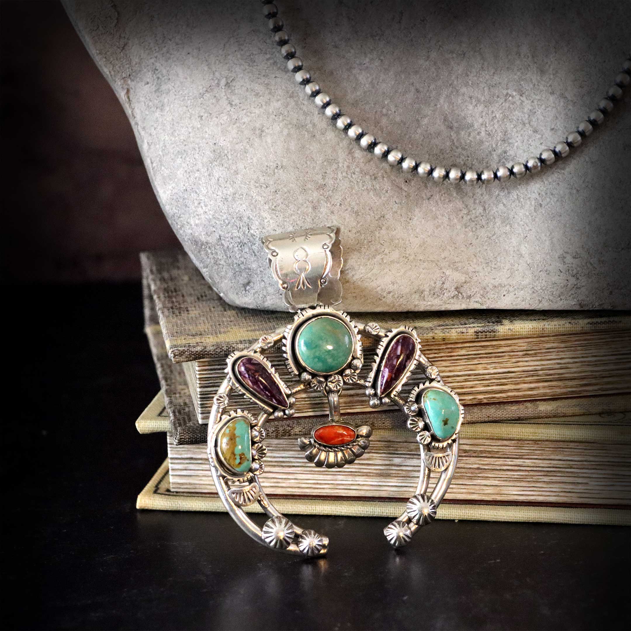 Spectacular Sterling Silver Naja with Multi Colored Stones