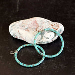 Stunning Blue-Green Turquoise Beaded Hoops