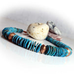 Genuine Turquoise and copper beaded necklace