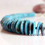 Real Turquoise and sterling silver beaded necklace
