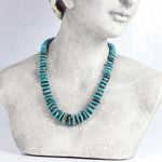 Turquoise Beaded Necklace with Sterling Silver Closure
