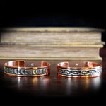 Copper and Sterling Stamped Cuff Bracelet