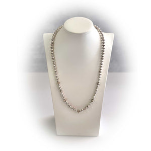 Sterling silver beaded necklace, bright finish