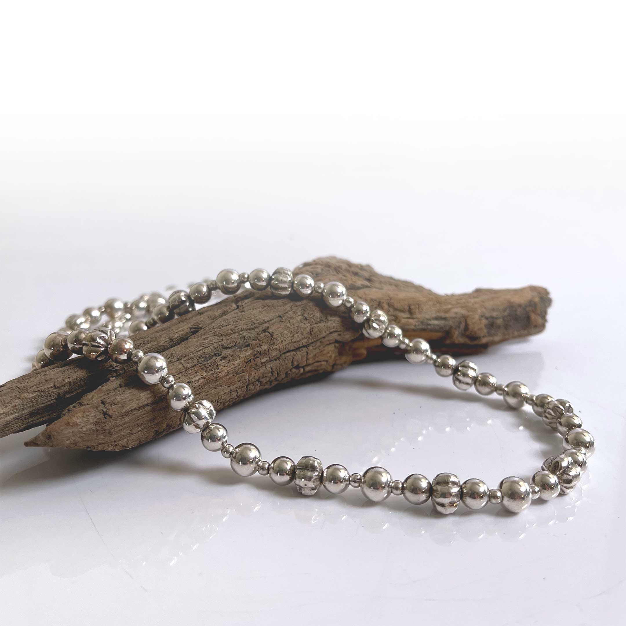 Sterling silver beaded necklace