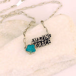 Sweet Petite Charm Necklace, Turquoise Flower, 'Amazing Grace'