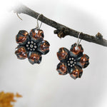 Copper Flower Dangle Earrings