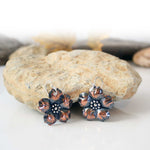 Copper Flower Dangle Earrings