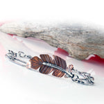Copper and Sterling Silver Feather Bracelet