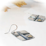 Sterling Silver Folded Cross & Heart Earrings