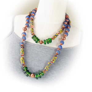 African Krobo Bead and Copper Necklace