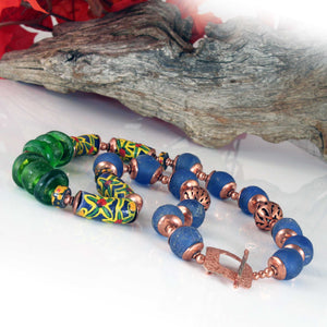 African Krobo Bead and Copper Necklace