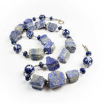 Lapis Lazuli Necklace, Raw, Rough cut, Chunky, Unpolished