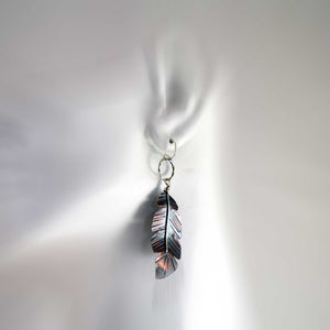 Feather Earrings in Sterling and Copper